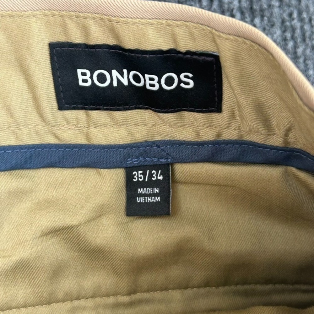 Bonobos Thursday Weekend Warrior Tailored Chino Pants Mens 35X34 Khaki Preppy - Picture 6 of 10